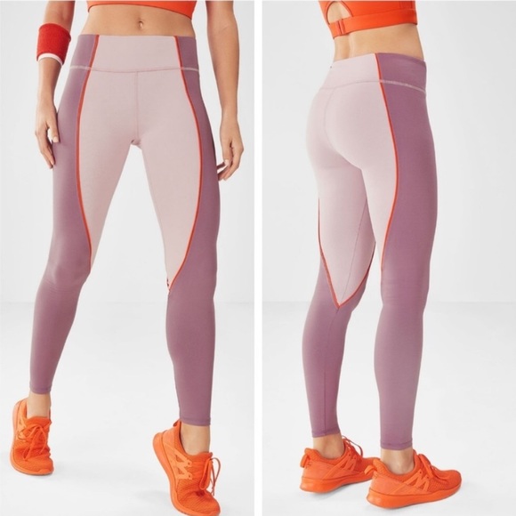 Fabletics Pants - FABLETICS Leggings Womens Size Medium Pink Jessica Salar Statement PowerHold